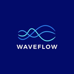 Wall Mural - wave flow stream logo vector icon illustration