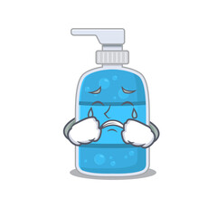 Canvas Print - Caricature design of hand wash gel having a sad face