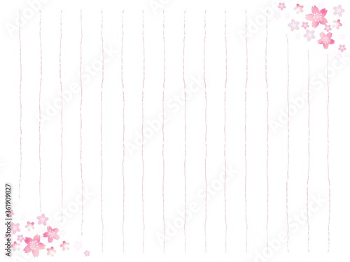 桜の花の便箋 縦書き よこ用紙 Stock Illustration Adobe Stock