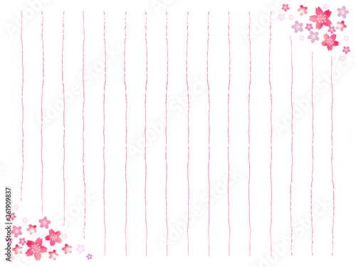桜の花の便箋 縦書き よこ用紙 Stock ベクター Adobe Stock