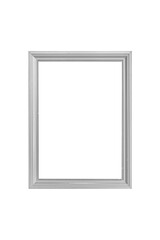 Wall Mural - White wood picture frame isolated on a white background