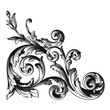 © yanushkov - Vintage Ornament Element in baroque style with filigree and floral engrave the best situated for create frame, border, banner. It's hand drawn foliage swirl like victorian or damask design arabesque.