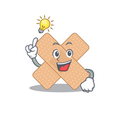 Sticker - genius cross bandage Mascot character has an idea gesture