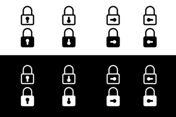 Padlock icon set in vector