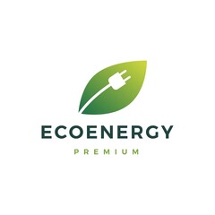 Wall Mural - eco energy logo vector icon illustration