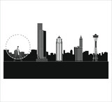 Fototapeta Londyn - Seattle city skyline in United States. illustration for web and mobile design.
