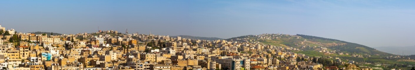 panoramic cityscape of the skyline of the Jordanian city of Jerash