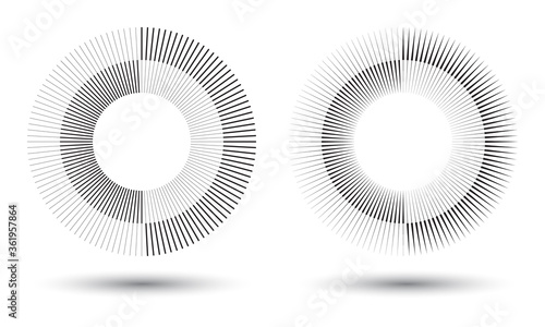 Fotografía Radial lines in circle form, logo icon