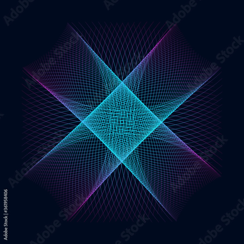 Cuadros en Lienzo abstract background with blue lines over dark background