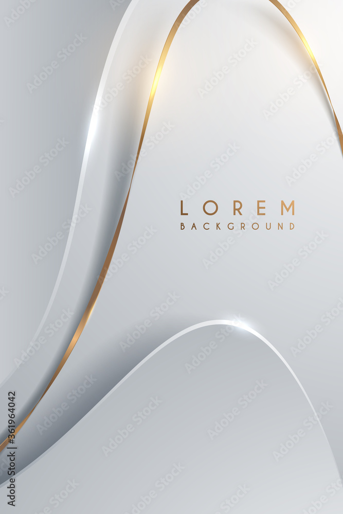 Abstract white luxury background with gold line Stock Vector | Adobe Stock