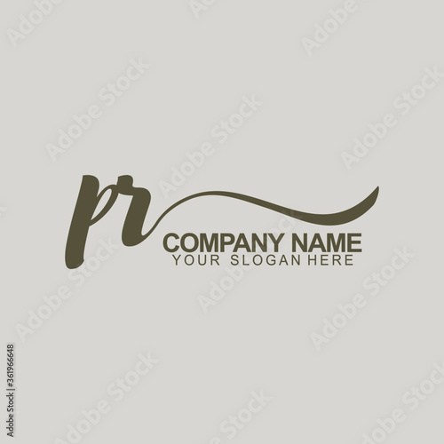 Fotografía PR Initial Logo Monogram Template Design