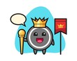 Hockey puck cartoon as a king