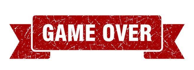 game over ribbon. game over grunge band sign. game over banner