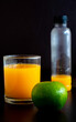 
The oranges look delicious Placed on a black background Is a fruit that can be squeezed into water Health benefits