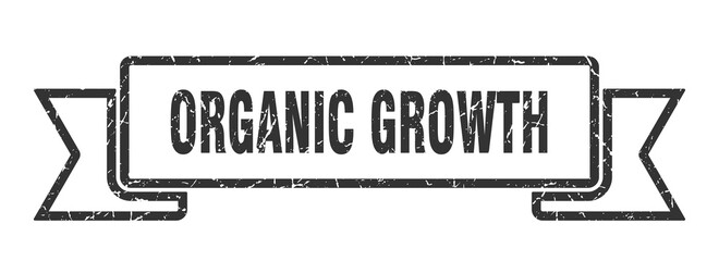 organic growth ribbon. organic growth grunge band sign. organic growth banner