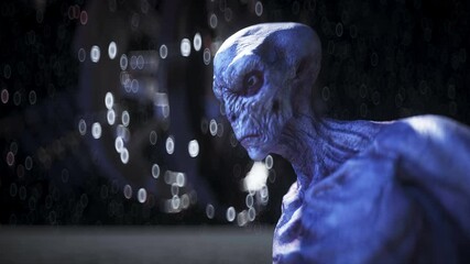 Wall Mural - alien on the moon. ufo concept. 3d rendering.