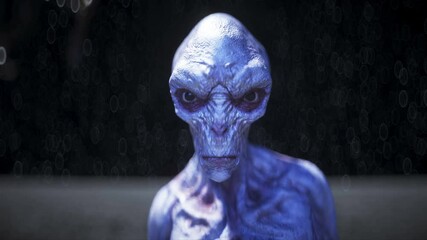 Wall Mural - alien on the moon. ufo concept. 3d rendering.