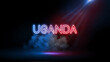 Uganda is a landlocked country in East Africa whose diverse landscape encompasses the snow-capped Rwenzori Mountains and immense Lake Victoria. Studio room with Neon lights.
