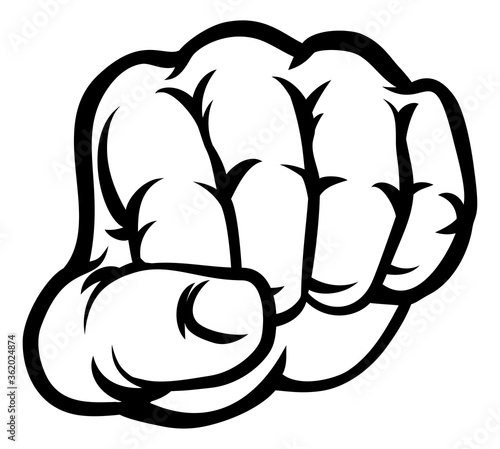 A cartoon fist hand punchin...