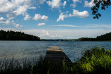Fototapeta Fototapety pomosty - Krajobraz Mazur- Jezioro Bełdany - Pomost