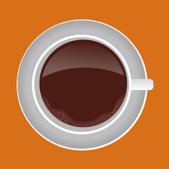 Fototapete - Coffee top orange background.