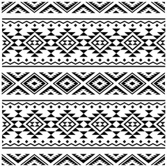 traditional seamless aztec pattern texture design vector in black white color