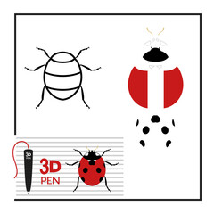 Poster - Design of ladybug insect model for 3D pencil