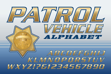 Wall Mural - An Alphabet in the Style of Police or Security Patrol Car Decals