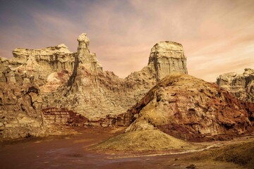 Danakil depression salt mountains