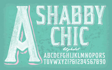 A Capitals Alphabet With A Rustic Hand-Painted Effect, Similar To The "Shabby Chic" Interior Decoration Style