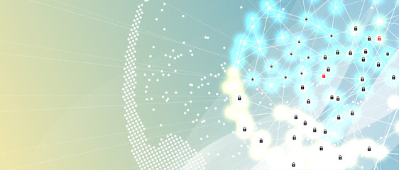 Technology data background, idea of global business solution