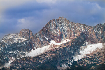 Wall Mural - the Sawtooth mountains in the fall season with an early snow near Stanley, Idaho.