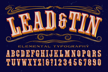 Wall Mural - An Antique or Old West Style Alphabet; This Font Has a Vintage Carnival or Steampunk Vibe