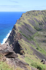 Sticker - Cratère du volcan Rano Kau à l'île de Pâques