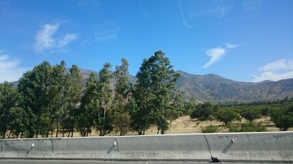 View of the mountains and the winery in Santiago - Chile