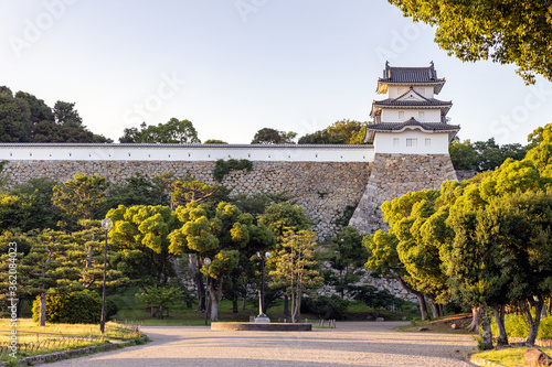 Cuadros en Lienzo Ancient castle tower rises above trees in empty park