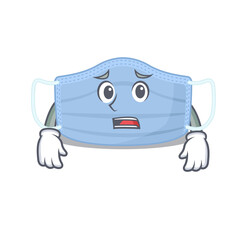 Wall Mural - Cartoon design style of surgical mask having worried face