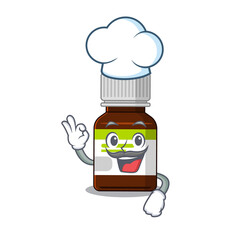 Canvas Print - Talented antibiotic bottle chef cartoon drawing wearing chef hat