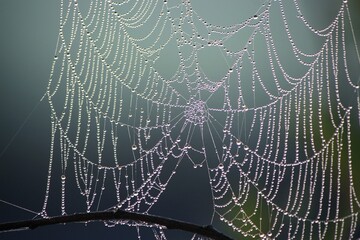 Spider web in the morning dew