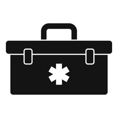 Poster - First aid kit box icon. Simple illustration of first aid kit box vector icon for web design isolated on white background