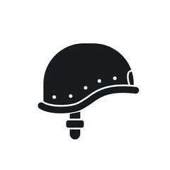 Helmet flat icon. Military hat vector illustration isolated on white