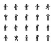 © Maksim - Vector set of people different gestures flat icons.