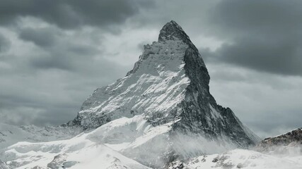 Leinwandbilder - animation panoramic view to the majestic Matterhorn mountain, Valais, Switzerland	