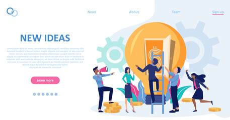 Wall Mural - vector of businesspeople team working on a successful idea