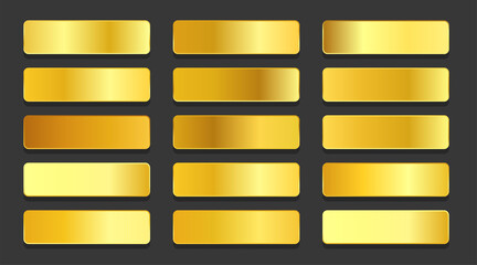Wall Mural - yellow gold gradients metallic gradients set design