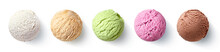 Set Of Five Various Ice Cream Scoops Or Balls