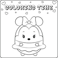 Cute Minnie Mouse Drawing Sketch For Coloring