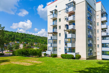 Sticker - Apartment house in a residential area