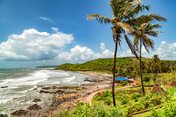 Wall Mural - Beautiful Anjuna Beach of Goa, Famous tourist destination, Goa, India