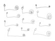 Kids sketch set of hand-drawn snails. Children's doodle collection of snails. Cute editable illustration